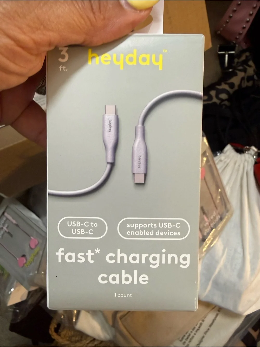 heyday USB-C to USB-C Fast Charging Cable — Lavender Purple